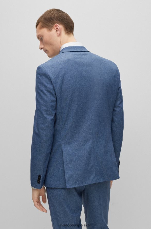 Hugo Boss Niebieski garnitur hugo slim-fit z elastycznej tkaniny w mikrowzorzysty niebieski R0X0H63345