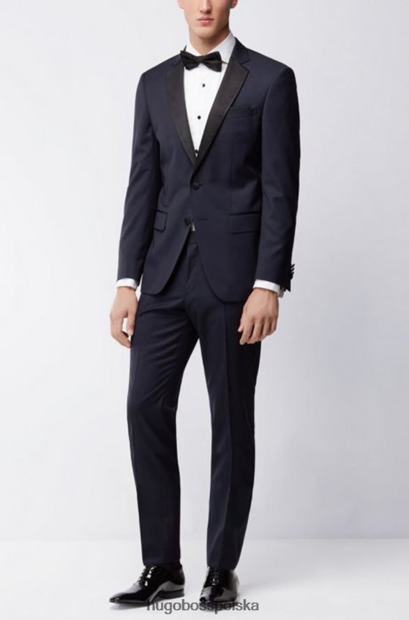 Hugo Boss Spodnie smokingowe gilan - 50375814 czarne czarny/granatowy R0X0H6426