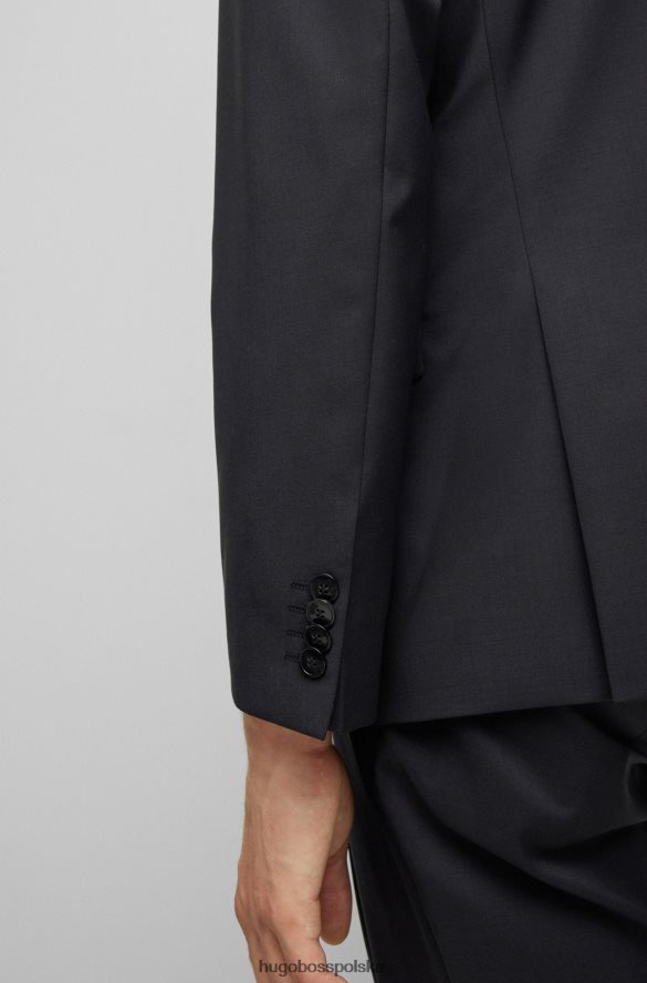 Hugo Boss Trzyczęściowy garnitur o dopasowanym kroju z dziewiczej wełny hugo w kolorze czarnym czarny R0X0H61249