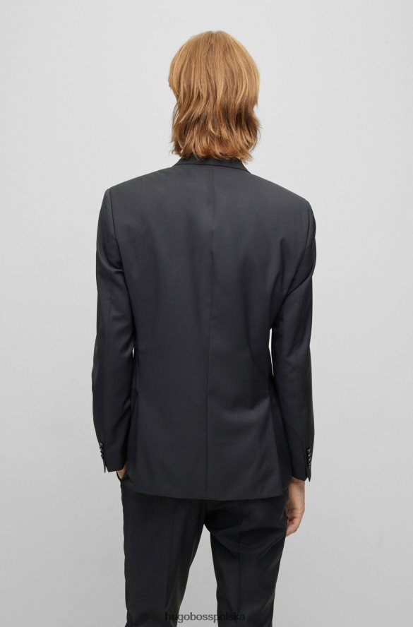 Hugo Boss Trzyczęściowy garnitur o dopasowanym kroju z dziewiczej wełny hugo w kolorze czarnym czarny R0X0H61249