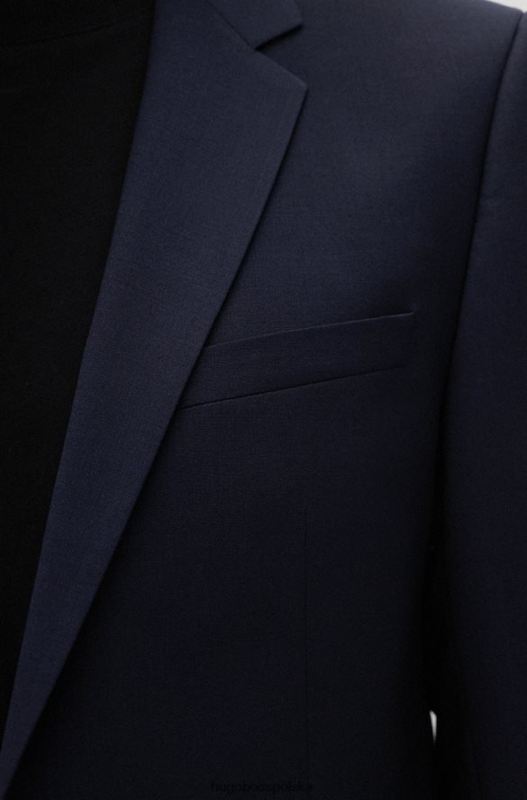 Hugo Boss ciemnoniebieski garnitur o dopasowanym kroju hugo z mieszanki zawierającej rozciągliwą wełnę ciemny niebieski R0X0H61495