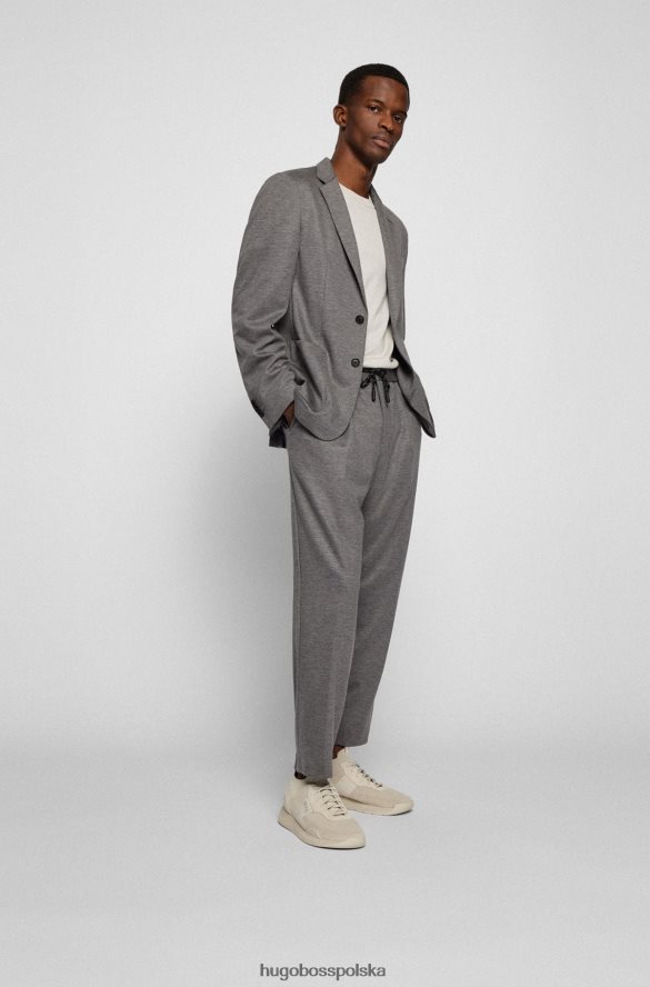 Hugo Boss ciemnoszary garnitur Hugo o dopasowanym kroju z melanżowego, elastycznego materiału ciemno szary R0X0H63189