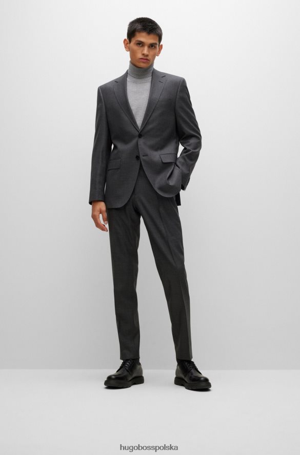 Hugo Boss ciemnoszary garnitur hugo o regularnym kroju z diagonalu z dziewiczej wełny ciemno szary R0X0H61364