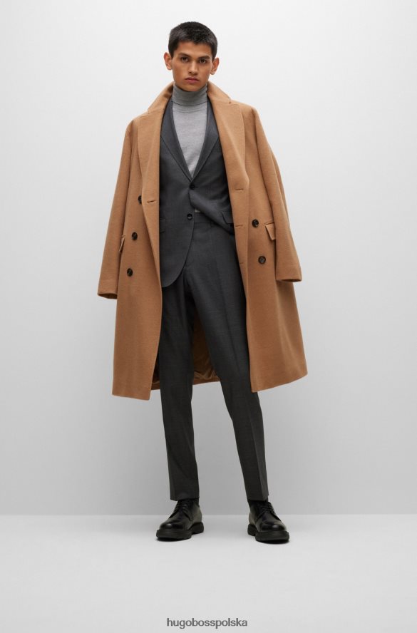 Hugo Boss ciemnoszary garnitur hugo o regularnym kroju z diagonalu z dziewiczej wełny ciemno szary R0X0H61364