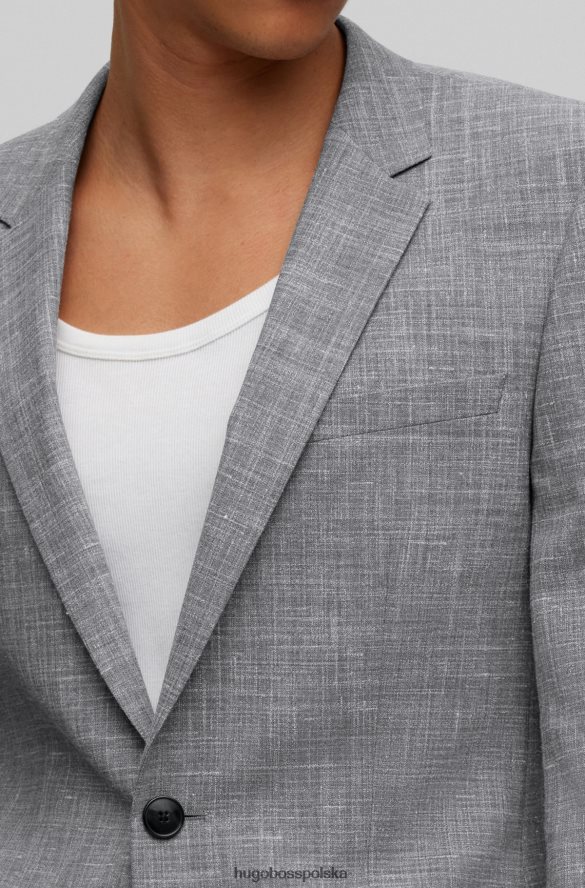 Hugo Boss hugo szary garnitur o dopasowanym kroju z elastycznej tkaniny z mikrowzorami szary R0X0H61568