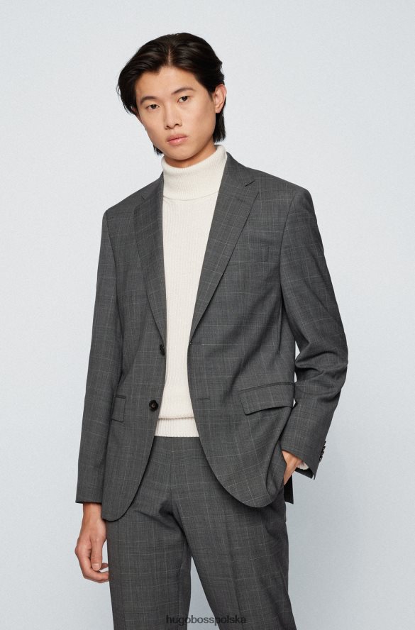 Hugo Boss hugo szary garnitur o regularnym kroju z kontrolowanej, dziewiczej wełny szary R0X0H64488