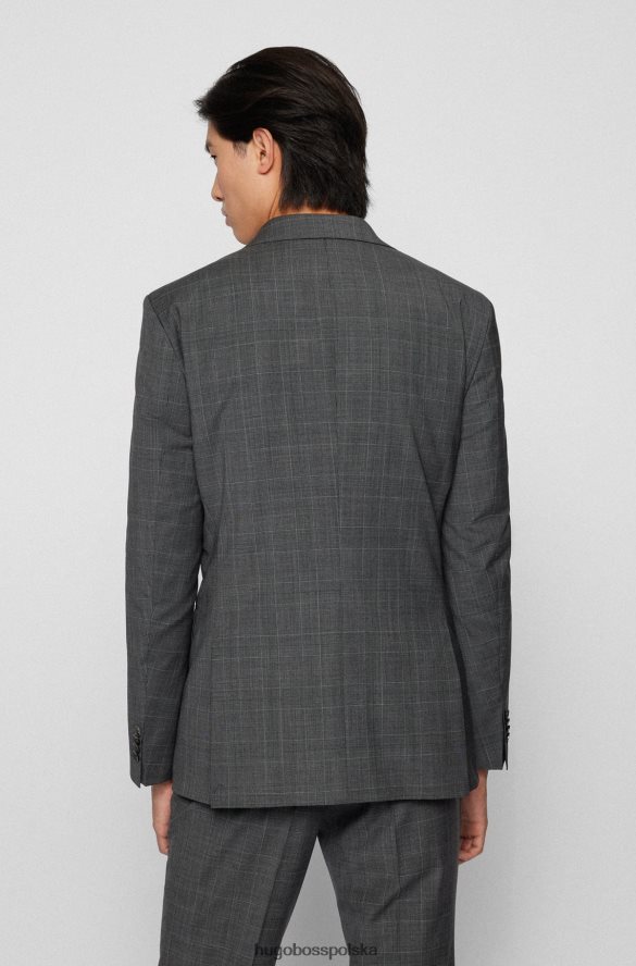 Hugo Boss hugo szary garnitur o regularnym kroju z kontrolowanej, dziewiczej wełny szary R0X0H64488