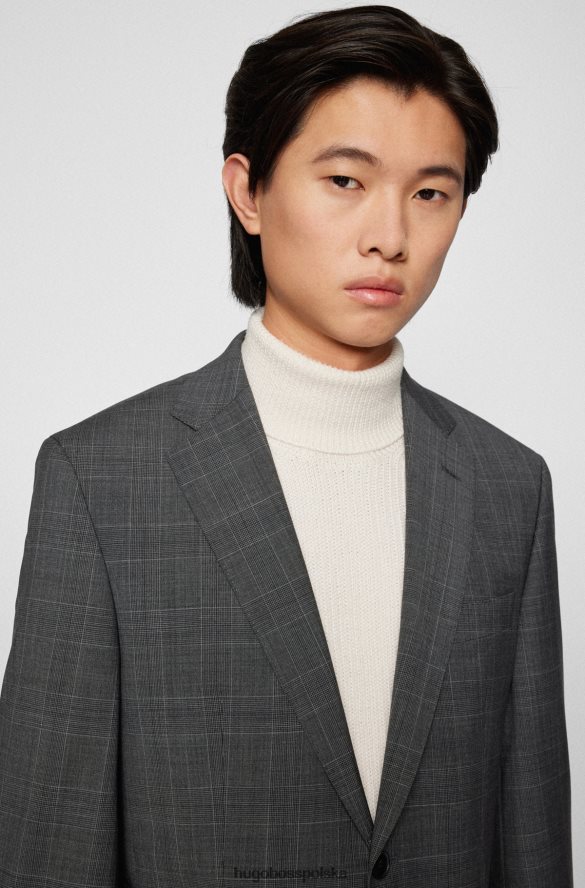 Hugo Boss hugo szary garnitur o regularnym kroju z kontrolowanej, dziewiczej wełny szary R0X0H64488