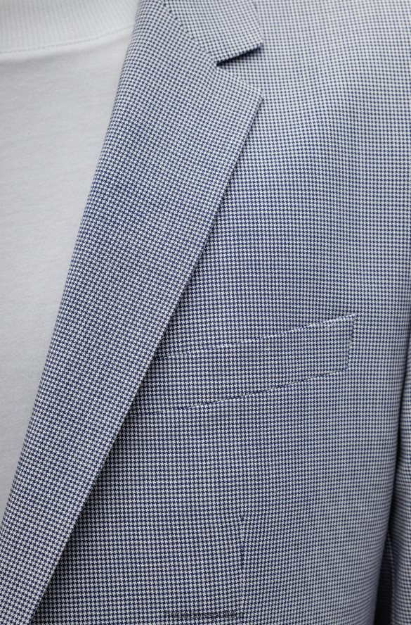 Hugo Boss jasnoniebieski garnitur hugo slim-fit z elastycznej tkaniny pepita jasny niebieski R0X0H61838