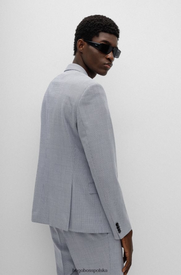 Hugo Boss jasnoniebieski garnitur hugo slim-fit z elastycznej tkaniny pepita jasny niebieski R0X0H61838