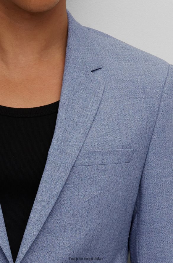 Hugo Boss niebieski garnitur o dopasowanym kroju z super elastycznej tkaniny hugo z domieszką wełny niebieski R0X0H63274