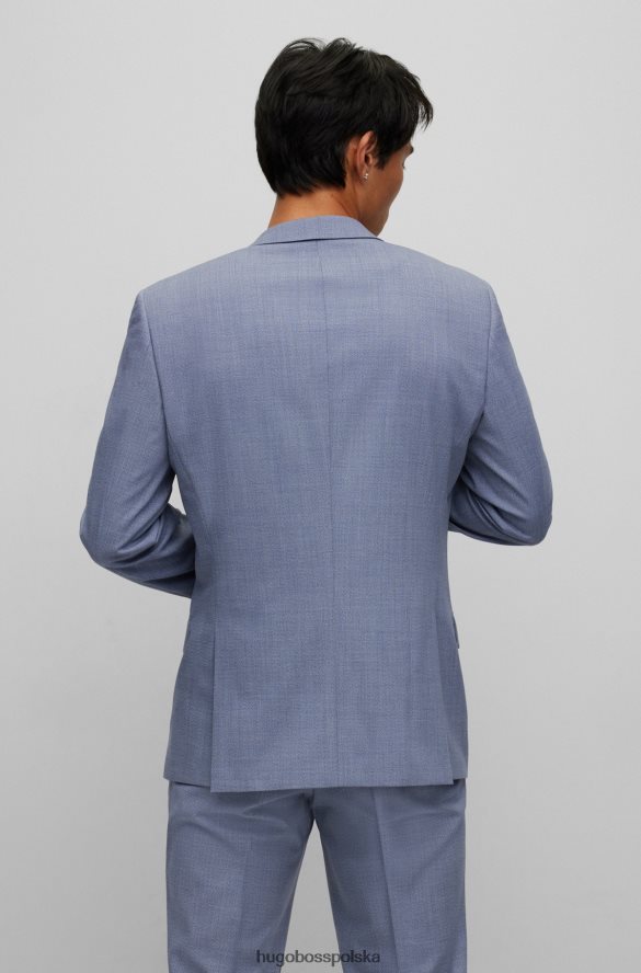 Hugo Boss niebieski garnitur o dopasowanym kroju z super elastycznej tkaniny hugo z domieszką wełny niebieski R0X0H63274