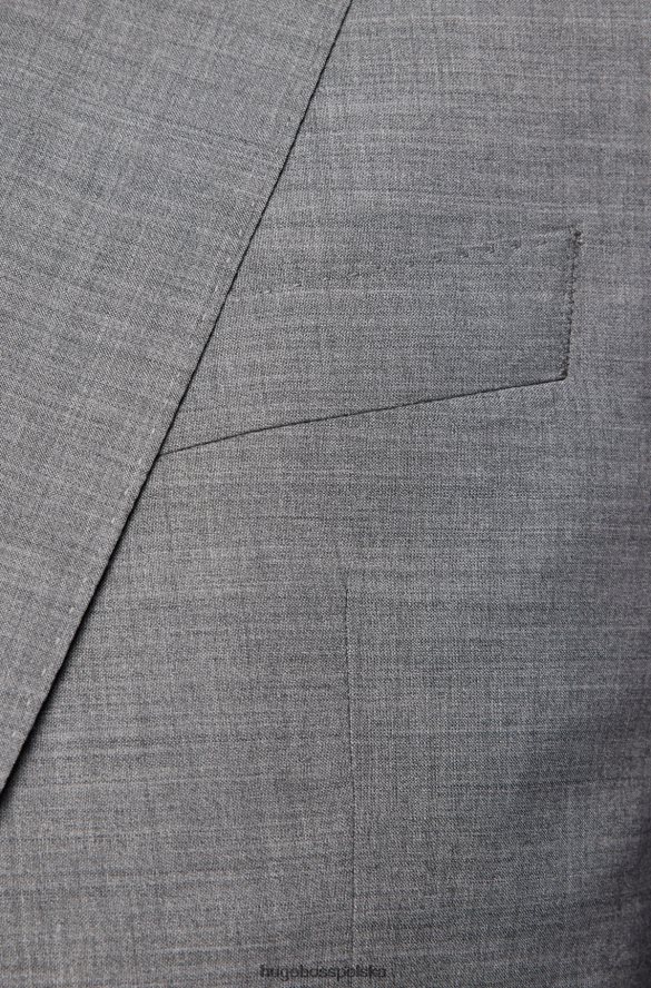 Hugo Boss szary garnitur o regularnym kroju z wełny Hugo z mikrowzorami szary R0X0H63790