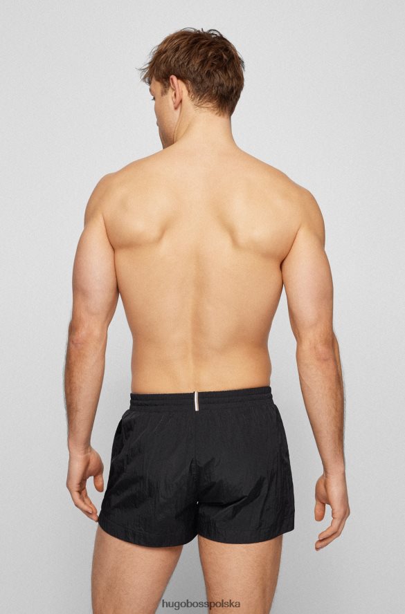 Hugo Boss Czarne, szybkoschnące szorty kąpielowe hugo z logo konturowym czarny R0X0H61221