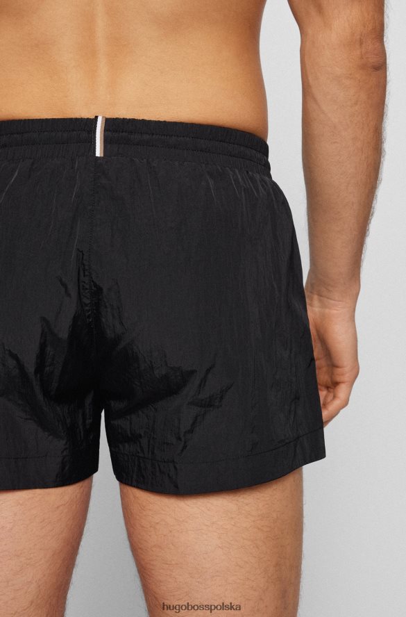 Hugo Boss Czarne, szybkoschnące szorty kąpielowe hugo z logo konturowym czarny R0X0H61221