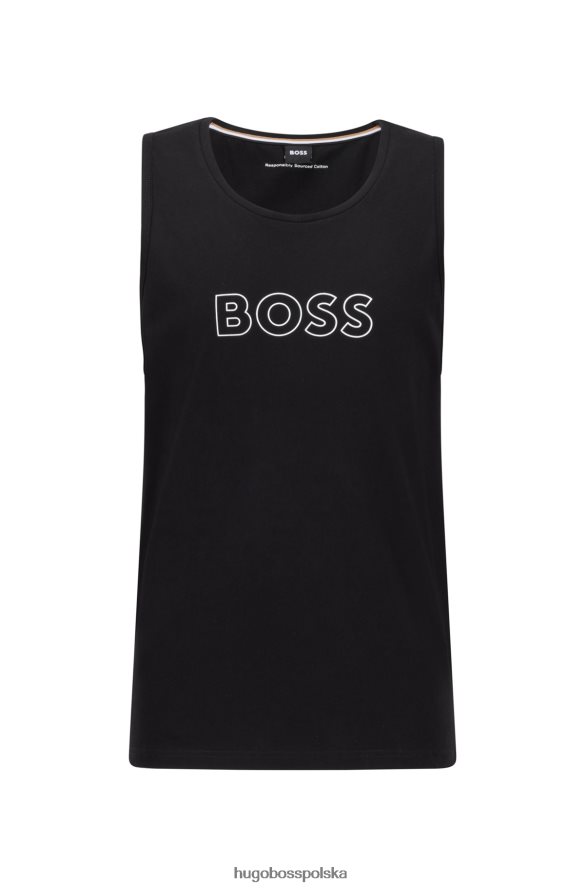 Hugo Boss Czarny top z logo, wykonany z bawełny hugo upf 50+ czarny R0X0H64634