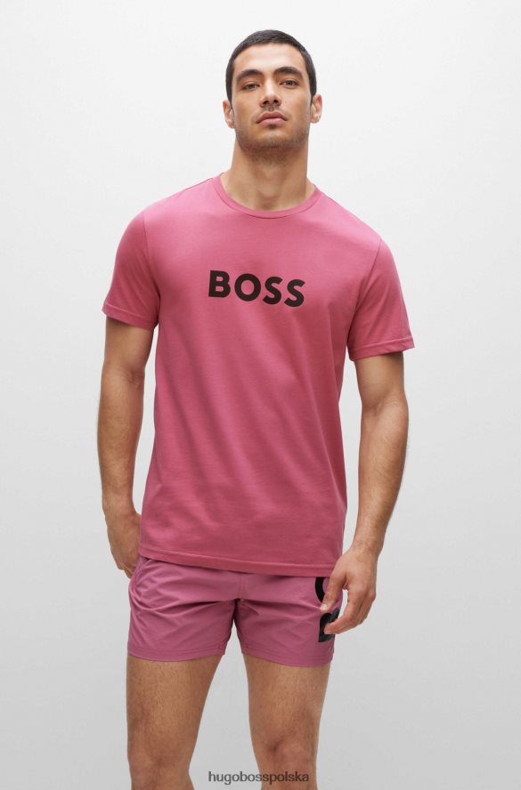 Hugo Boss Hugo T-shirt upf 50+ o swobodnym kroju z bawełny z logo w kolorze jasnoróżowym jasnoróżowy R0X0H61300
