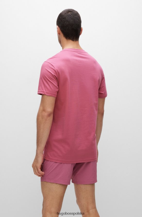 Hugo Boss Hugo T-shirt upf 50+ o swobodnym kroju z bawełny z logo w kolorze jasnoróżowym jasnoróżowy R0X0H61300