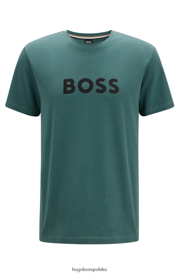Hugo Boss Hugo T-shirt upf 50+ o swobodnym kroju z bawełny z zielonym logo zielony R0X0H61306