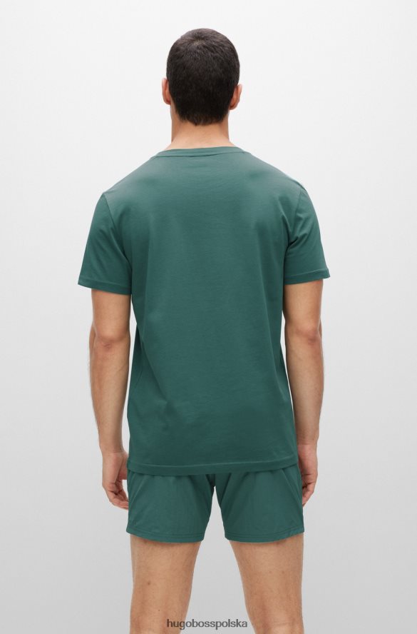 Hugo Boss Hugo T-shirt upf 50+ o swobodnym kroju z bawełny z zielonym logo zielony R0X0H61306