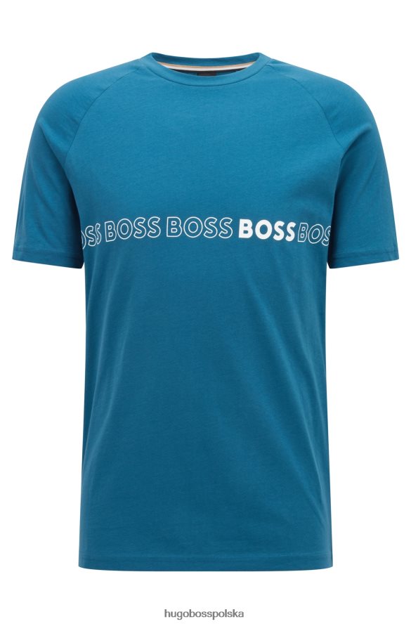 Hugo Boss Hugo bawełniana koszulka o dopasowanym kroju z ochroną UPF 50 w kolorze niebieskim niebieski R0X0H61649