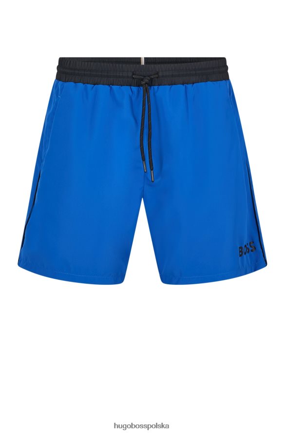Hugo Boss Szorty kąpielowe z kontrastowym logo, wykonane z materiału pochodzącego z recyklingu, w kolorze hugo blue niebieski R0X0H61077