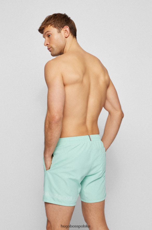 Hugo Boss Szorty kąpielowe z materiału pochodzącego z recyklingu z powtarzającymi się logo, jasnozielony hugo jasnozielony R0X0H64577