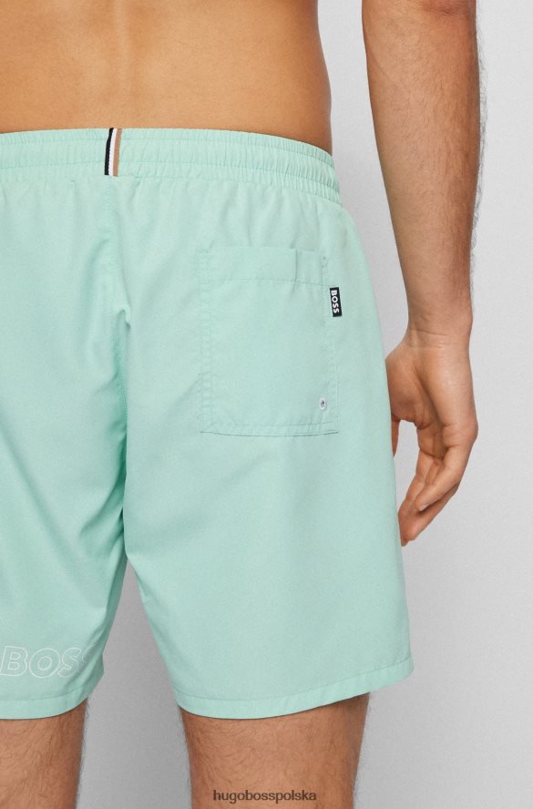 Hugo Boss Szorty kąpielowe z materiału pochodzącego z recyklingu z powtarzającymi się logo, jasnozielony hugo jasnozielony R0X0H64577