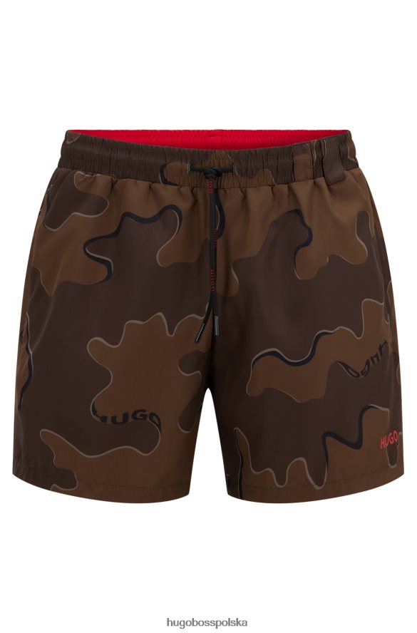 Hugo Boss Szorty kąpielowe z sezonowym nadrukiem, wykonane z szybkoschnącego materiału pochodzącego z recyklingu hugo khaki khaki R0X0H64112