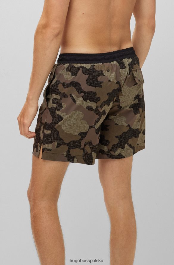Hugo Boss Szybkoschnące szorty kąpielowe & NBA z materiału pochodzącego z recyklingu w kamuflażowy wzór zielone wzorzyste R0X0H62193