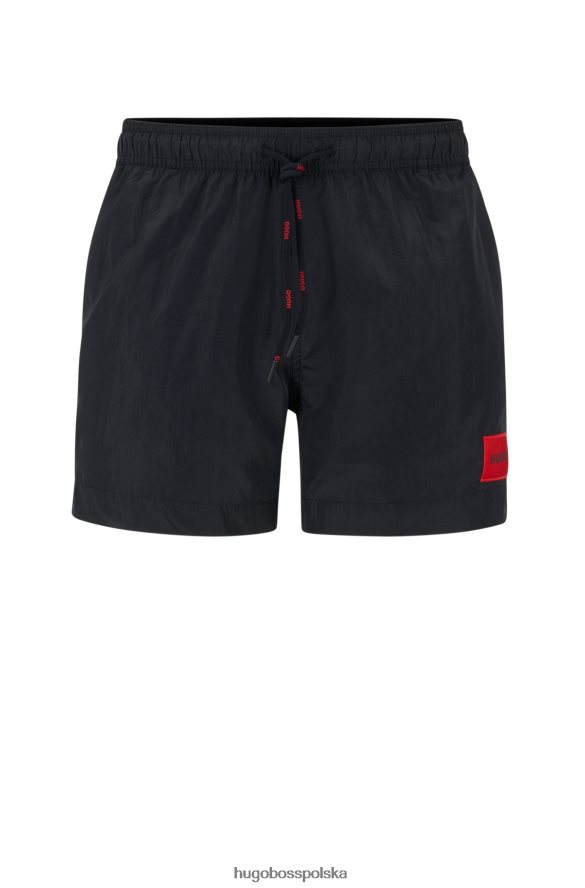 Hugo Boss Szybkoschnące szorty kąpielowe hugo z czerwoną metką z logo i czarną czarny R0X0H62141