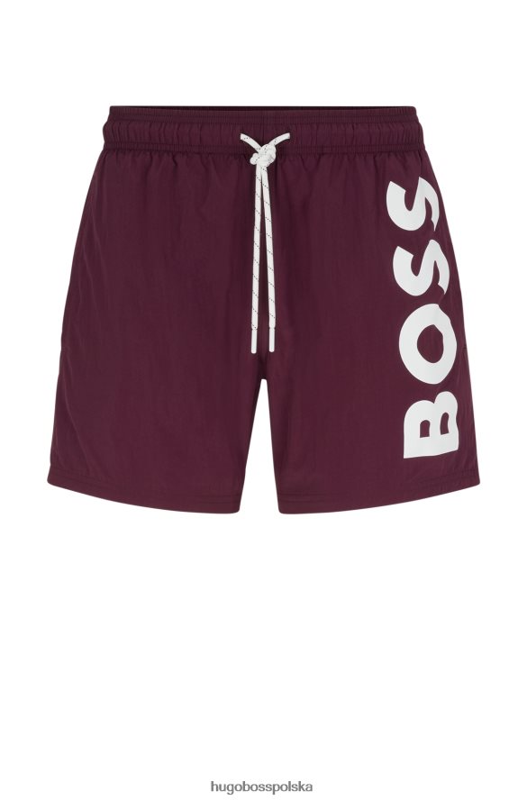 Hugo Boss Szybkoschnące szorty kąpielowe hugo z dużym kontrastowym logo w kolorze ciemnofioletowym ciemny fiolet R0X0H63819