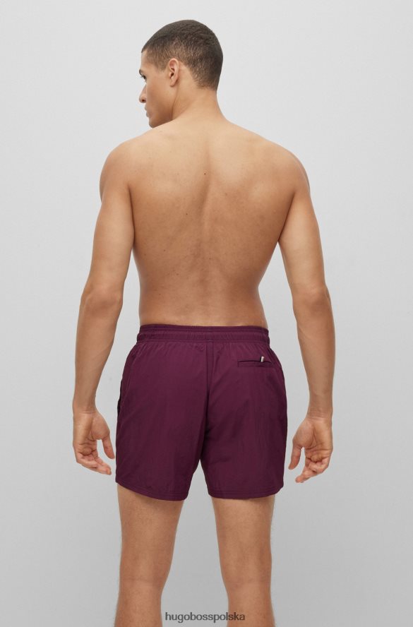 Hugo Boss Szybkoschnące szorty kąpielowe hugo z dużym kontrastowym logo w kolorze ciemnofioletowym ciemny fiolet R0X0H63819