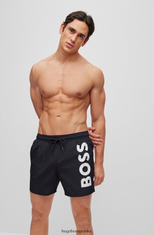 Hugo Boss Szybkoschnące szorty kąpielowe hugo z kontrastowym logo w kolorze czarnym czarny R0X0H64020