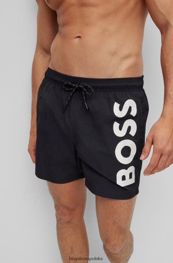 Hugo Boss Szybkoschnące szorty kąpielowe hugo z kontrastowym logo w kolorze czarnym czarny R0X0H64020
