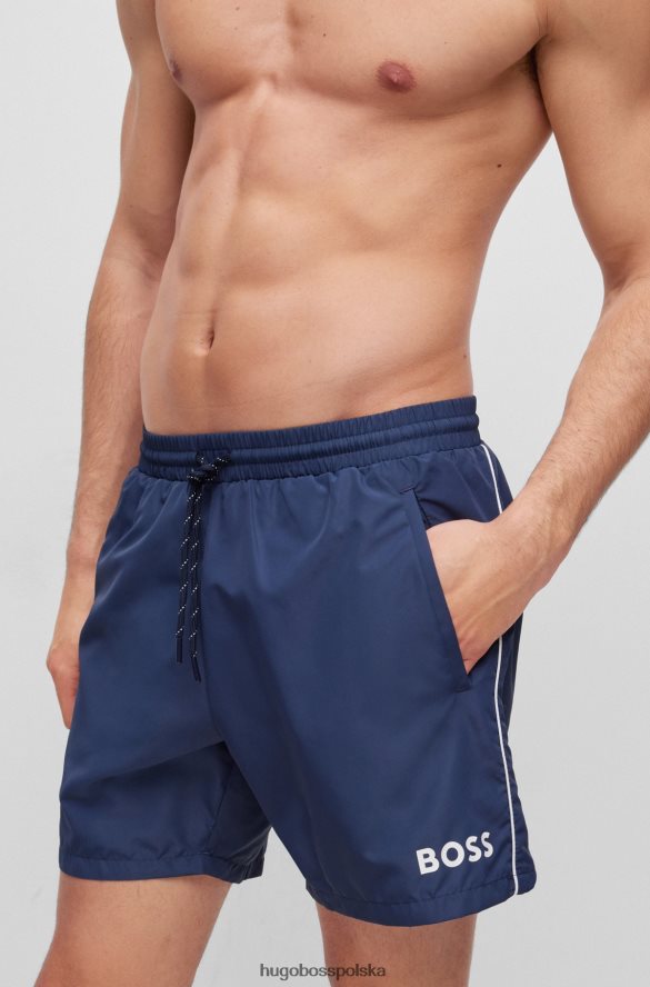 Hugo Boss Szybkoschnące szorty kąpielowe hugo z logo i lamówką w kolorze ciemnoniebieskim ciemny niebieski R0X0H61893