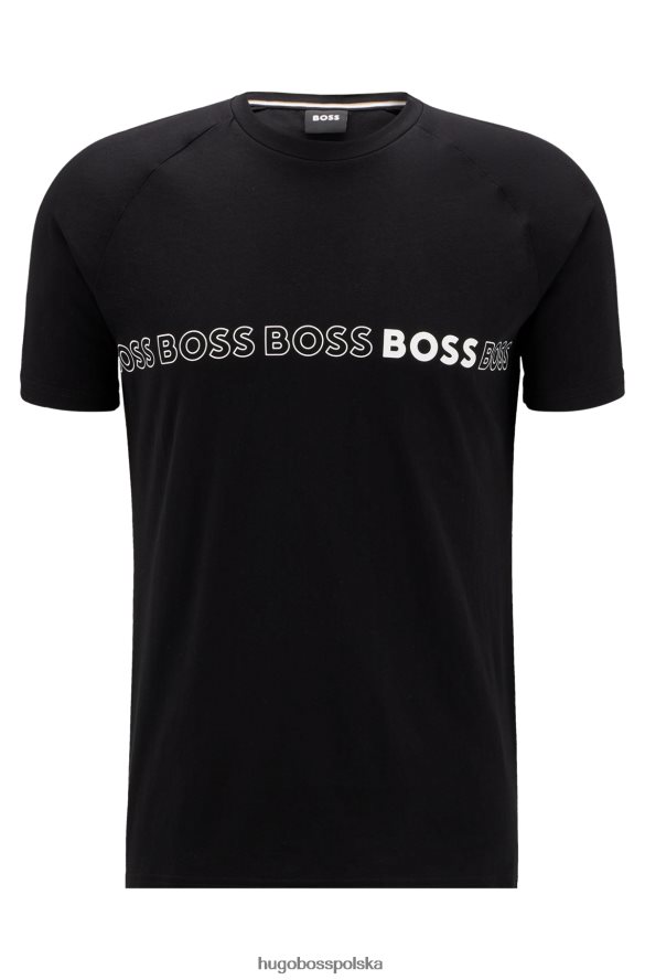 Hugo Boss T-shirt o dopasowanym kroju z bawełnianej dzianiny z ochroną UPF 50 hugo czarny czarny R0X0H61646