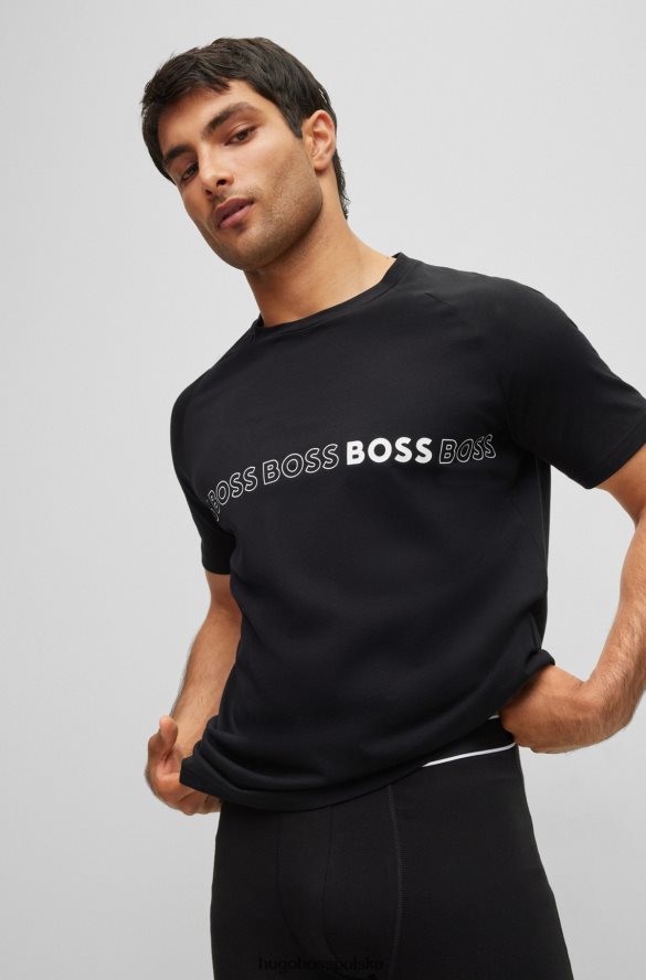Hugo Boss T-shirt o dopasowanym kroju z bawełnianej dzianiny z ochroną UPF 50 hugo czarny czarny R0X0H61646