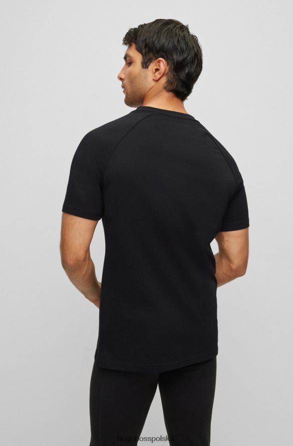 Hugo Boss T-shirt o dopasowanym kroju z bawełnianej dzianiny z ochroną UPF 50 hugo czarny czarny R0X0H61646