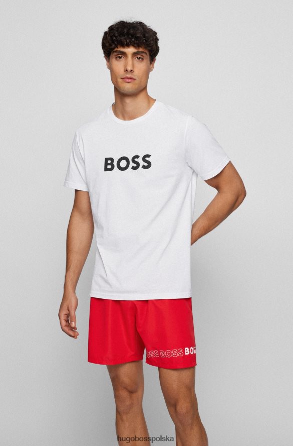 Hugo Boss T-shirt o swobodnym kroju upf 50+ z bawełny z logo hugo w kolorze białym biały R0X0H61309
