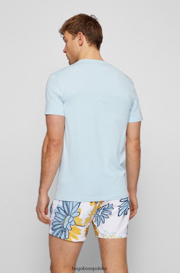Hugo Boss T-shirt o swobodnym kroju upf 50+ z bawełny z logo hugo w kolorze jasnoniebieskim jasny niebieski R0X0H61303