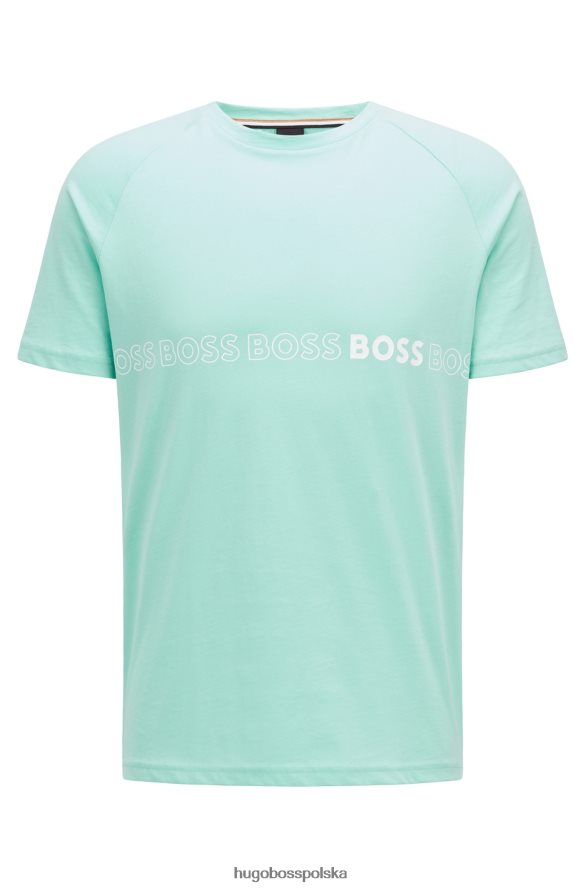 Hugo Boss bawełniany dżersejowy t-shirt o dopasowanym kroju z ochroną UPF 50 w kolorze jasnozielonym hugo jasnozielony R0X0H61650
