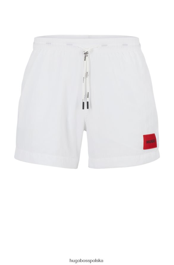 Hugo Boss białe, szybkoschnące szorty kąpielowe hugo z czerwoną metką z logo biały R0X0H62139