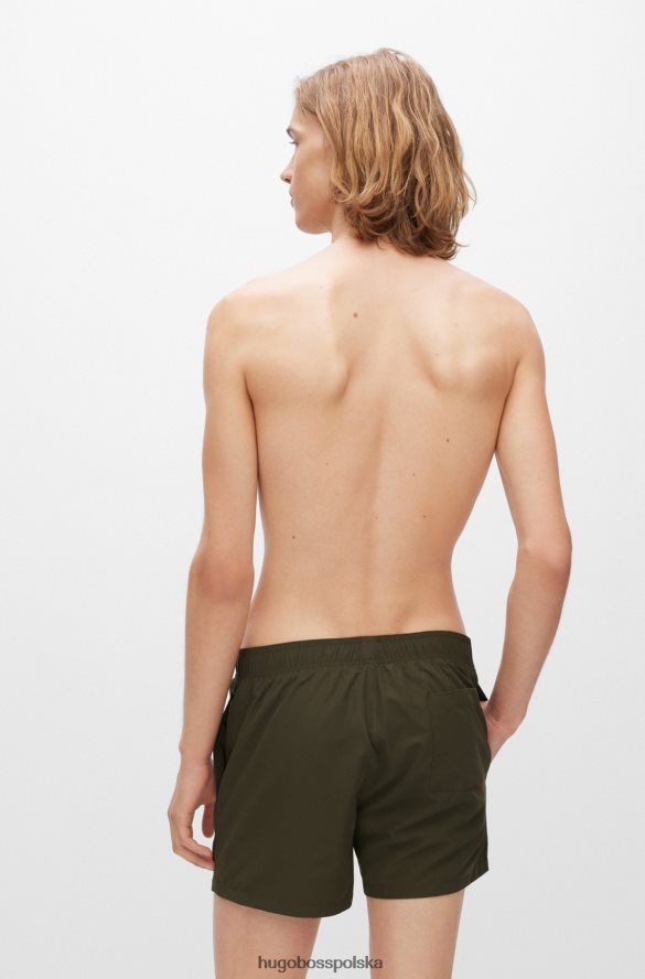 Hugo Boss ciemnozielone, szybkoschnące szorty kąpielowe hugo z pionowym logo ciemnozielony R0X0H63170