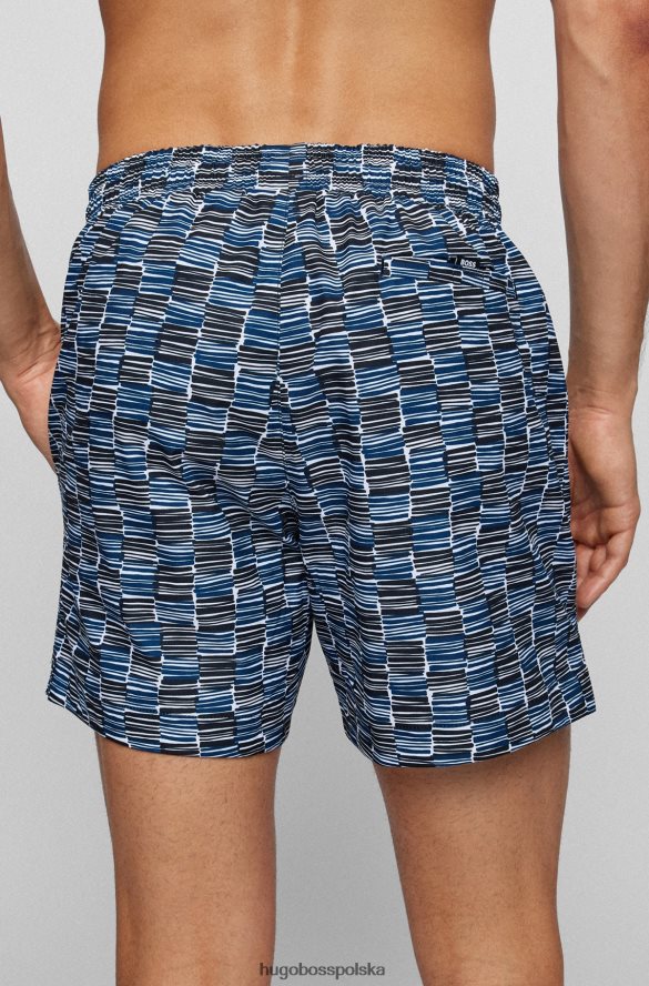 Hugo Boss niebieskie szorty kąpielowe z prostymi nogawkami, z tkaniny ripstop hugo niebieski R0X0H64509