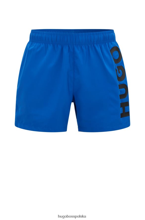 Hugo Boss niebieskie, szybkoschnące spodenki kąpielowe z pionowym logo hugo niebieski R0X0H63174