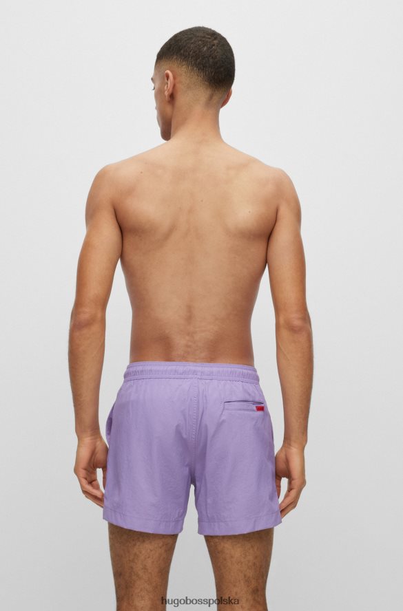 Hugo Boss szybkoschnące spodenki kąpielowe z czerwoną metką z logo, fioletowe hugo fioletowy R0X0H62136