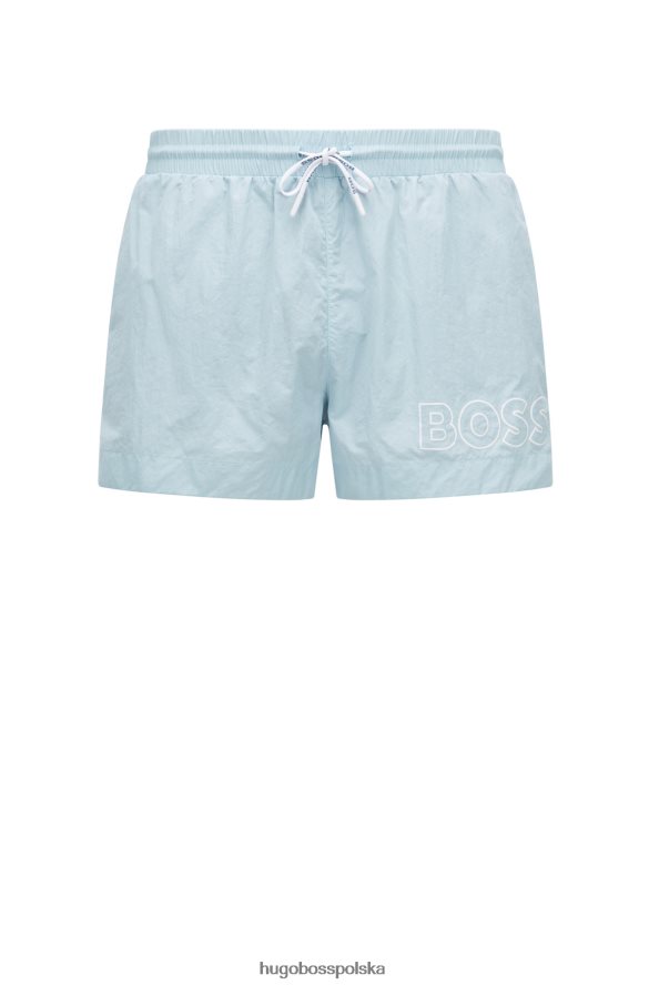 Hugo Boss szybkoschnące spodenki kąpielowe z logo jasnoniebieskim hugo jasny niebieski R0X0H61223