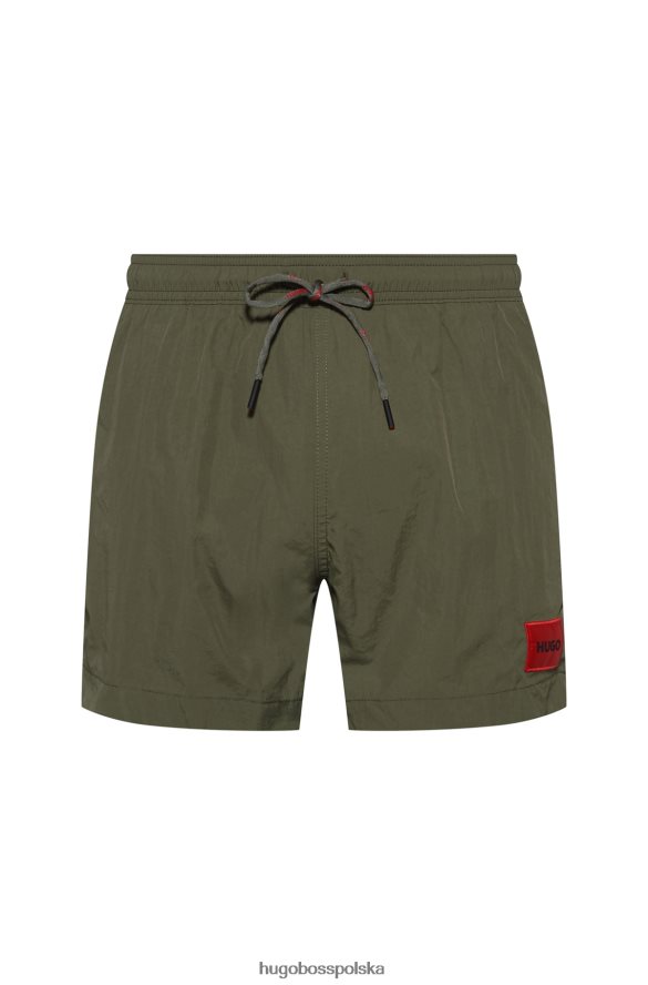 Hugo Boss szybkoschnące szorty kąpielowe z czerwoną metką z logo hugo khaki khaki R0X0H62138