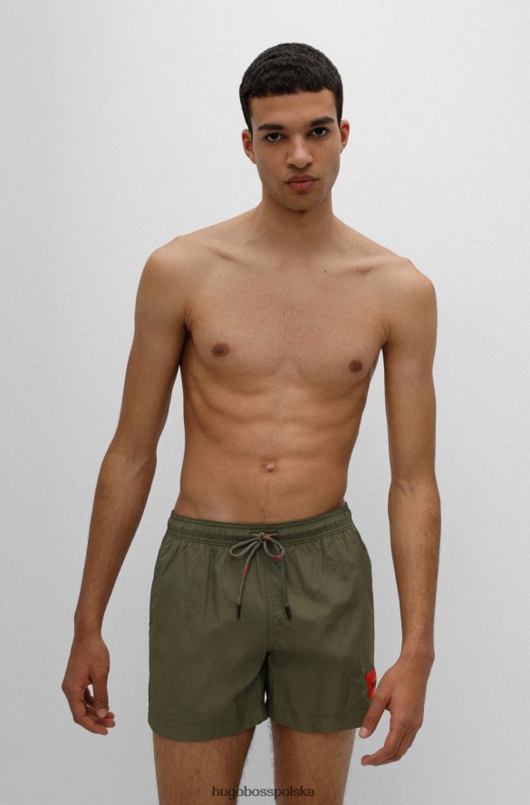 Hugo Boss szybkoschnące szorty kąpielowe z czerwoną metką z logo hugo khaki khaki R0X0H62138